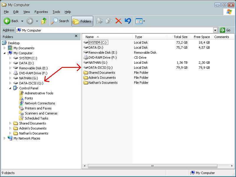 Iscsi подключение к схд сервера под windows    [colobridge wiki]