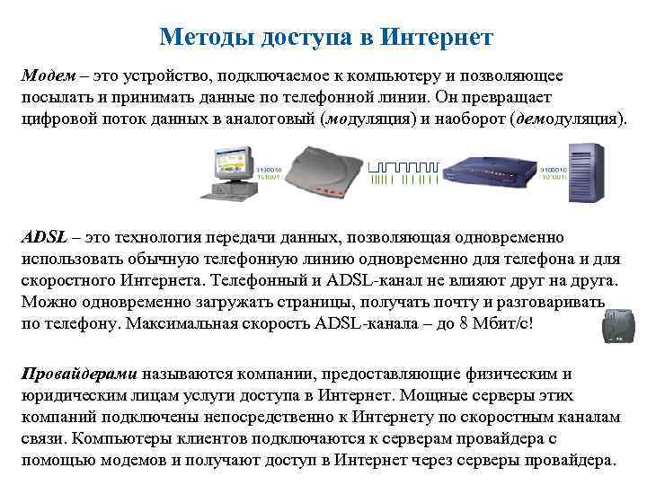 Схема интернет доступа в интернет