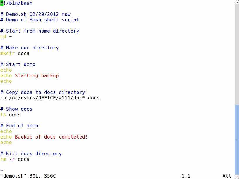 Шпаргалка по написанию bash скриптов, по ссылке -  оригинальная статья на хабре · github