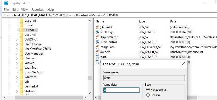 Start type. Блокировка USB реестр. Драйвера на юсб Порты Windows 10. Usbstor.